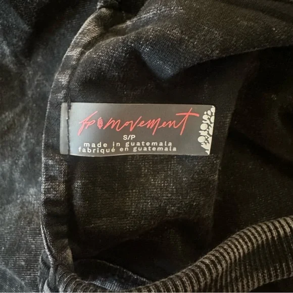 Free People Hot Shot Mini Dress in Acid Wash Black NWOT XS Small Medium - Picture 12 of 12